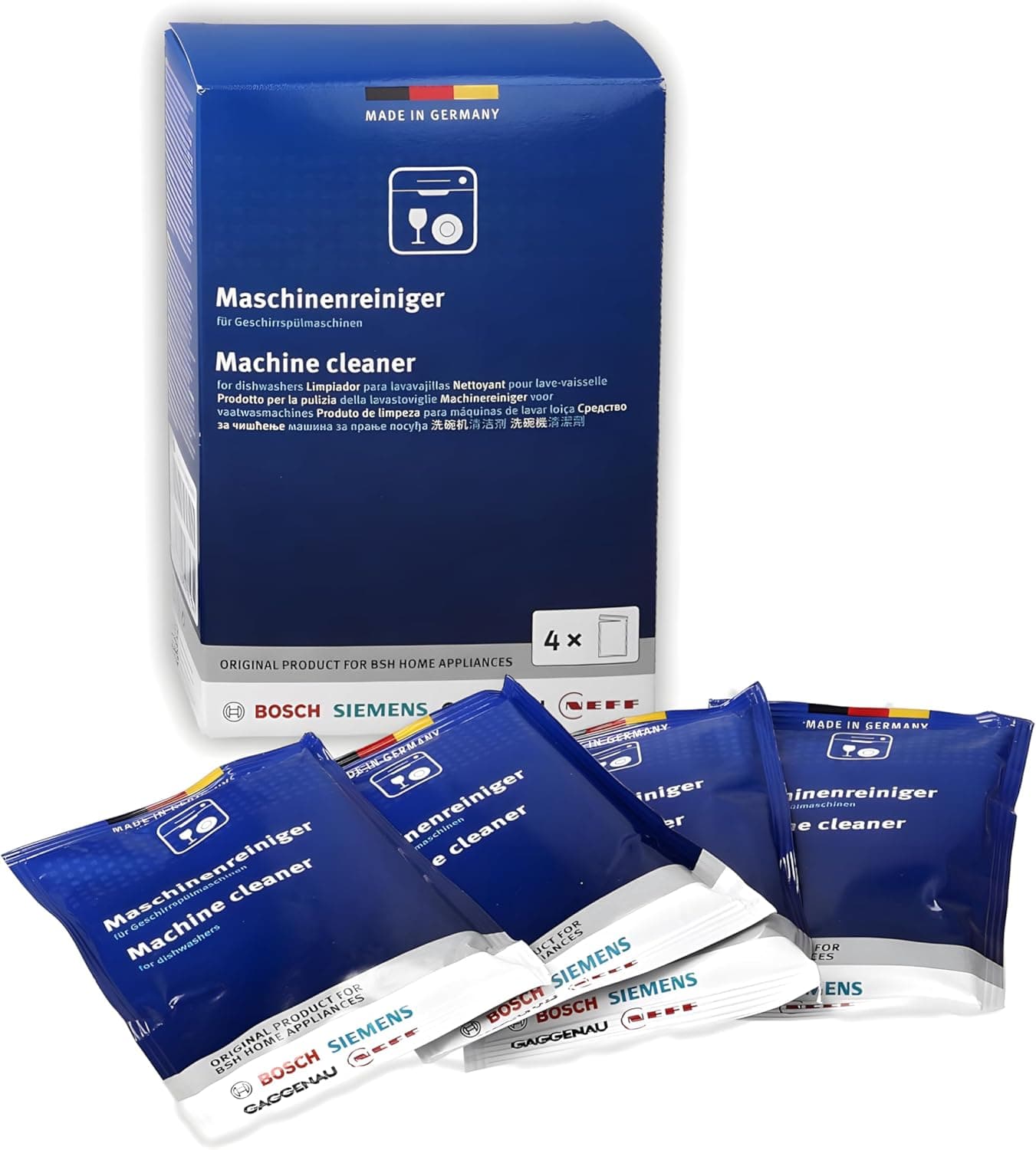 Detergente per lavastoviglie Bosch in bustine 4x45g r 00312477 in prodotto EuroStore07 - Alatri, commercioVirtuoso.it