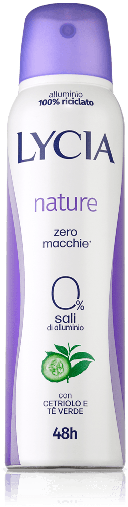 Lycia Nature spray 48h zero macchie Cetriolo e Tè verde 150ml