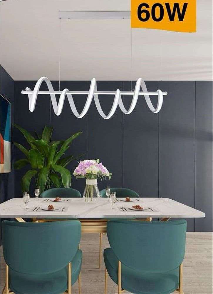 LAMPADARIO MODERNO PENDENTE 60 W BARRA LUCE 3000K 4000K 6000K DOPPIO LED A68-B - 14
