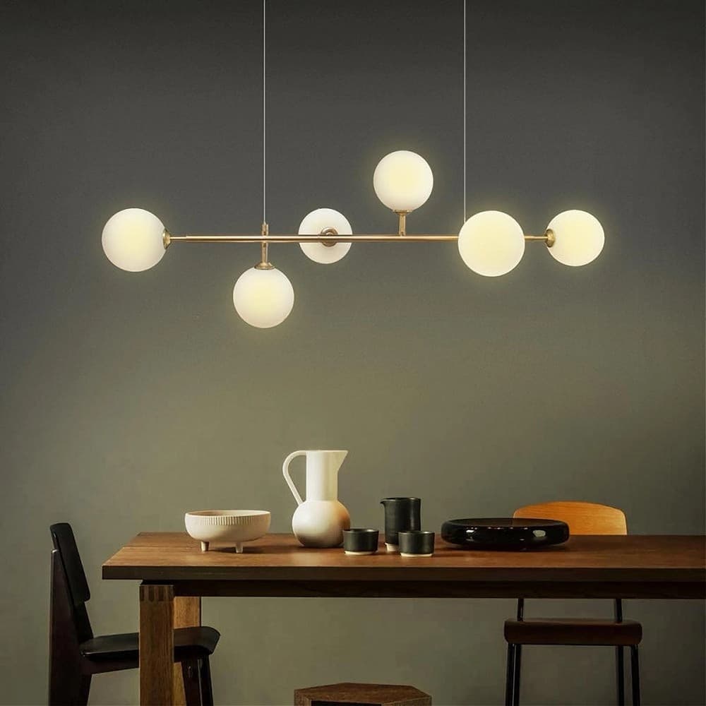 LAMPADARIO DA SOFFITTO MODERNO A SOSPENSIONE CON 6 SFERE ATTACCO LAMPADINE G9 B88 in Lampade a sospensione Trade Shop italia - Napoli, commercioVirtuoso.it