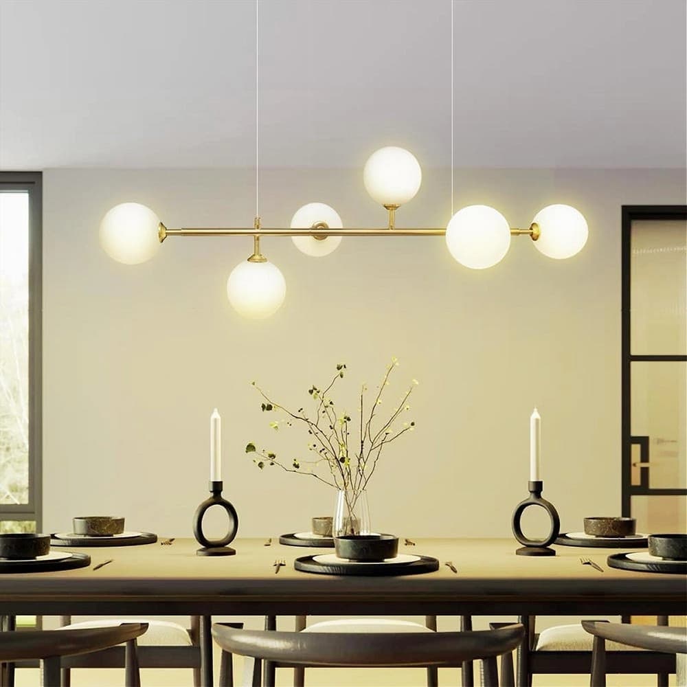 LAMPADARIO DA SOFFITTO MODERNO A SOSPENSIONE CON 6 SFERE ATTACCO LAMPADINE G9 B88 in Lampade a sospensione Trade Shop italia - Napoli, commercioVirtuoso.it