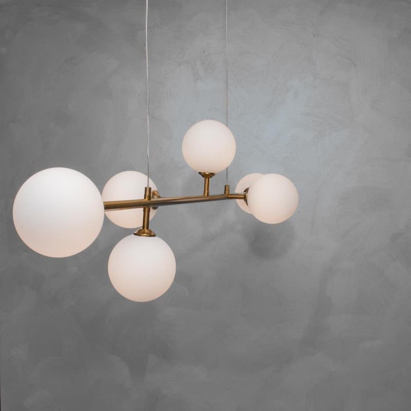 LAMPADARIO DA SOFFITTO MODERNO A SOSPENSIONE CON 6 SFERE ATTACCO LAMPADINE G9 B88 in Lampade a sospensione Trade Shop italia - Napoli, commercioVirtuoso.it