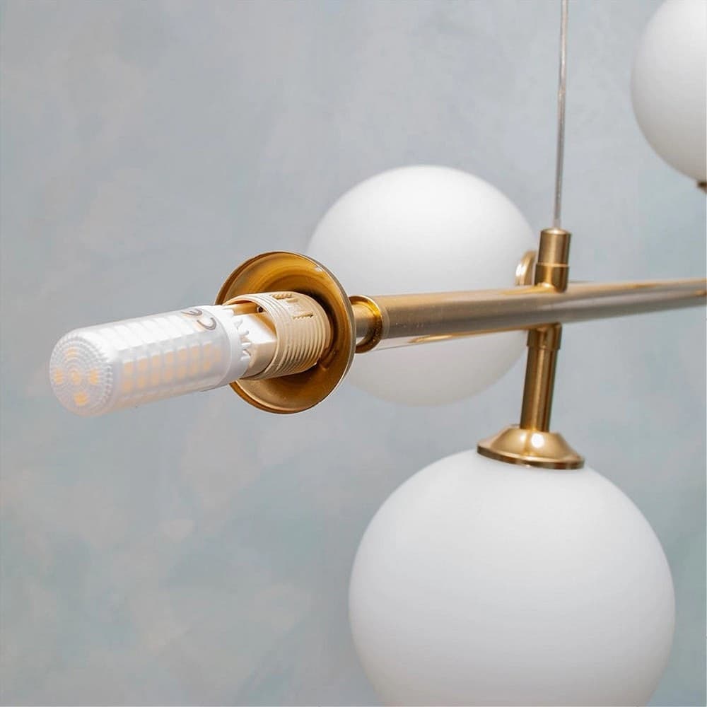 LAMPADARIO DA SOFFITTO MODERNO A SOSPENSIONE CON 6 SFERE ATTACCO LAMPADINE G9 B88 in Lampade a sospensione Trade Shop italia - Napoli, commercioVirtuoso.it
