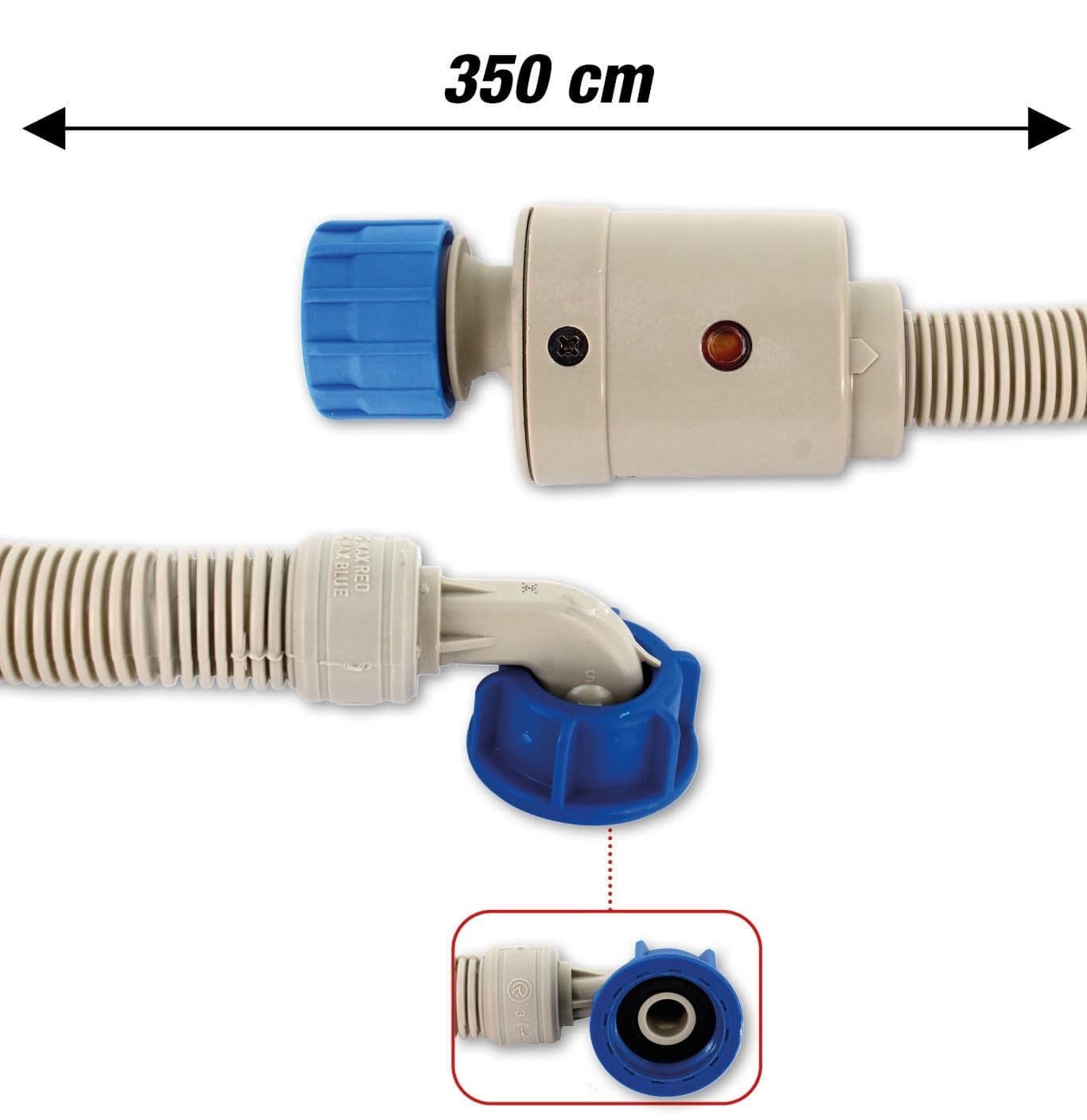 TUBO CARICO LAVATRICE LAVASTOVIGLIE CM 350 CON ACQUASTOP NO ALLAGAMENTO LV 609 in prodotto EuroStore07 - Alatri, commercioVirtuoso.it