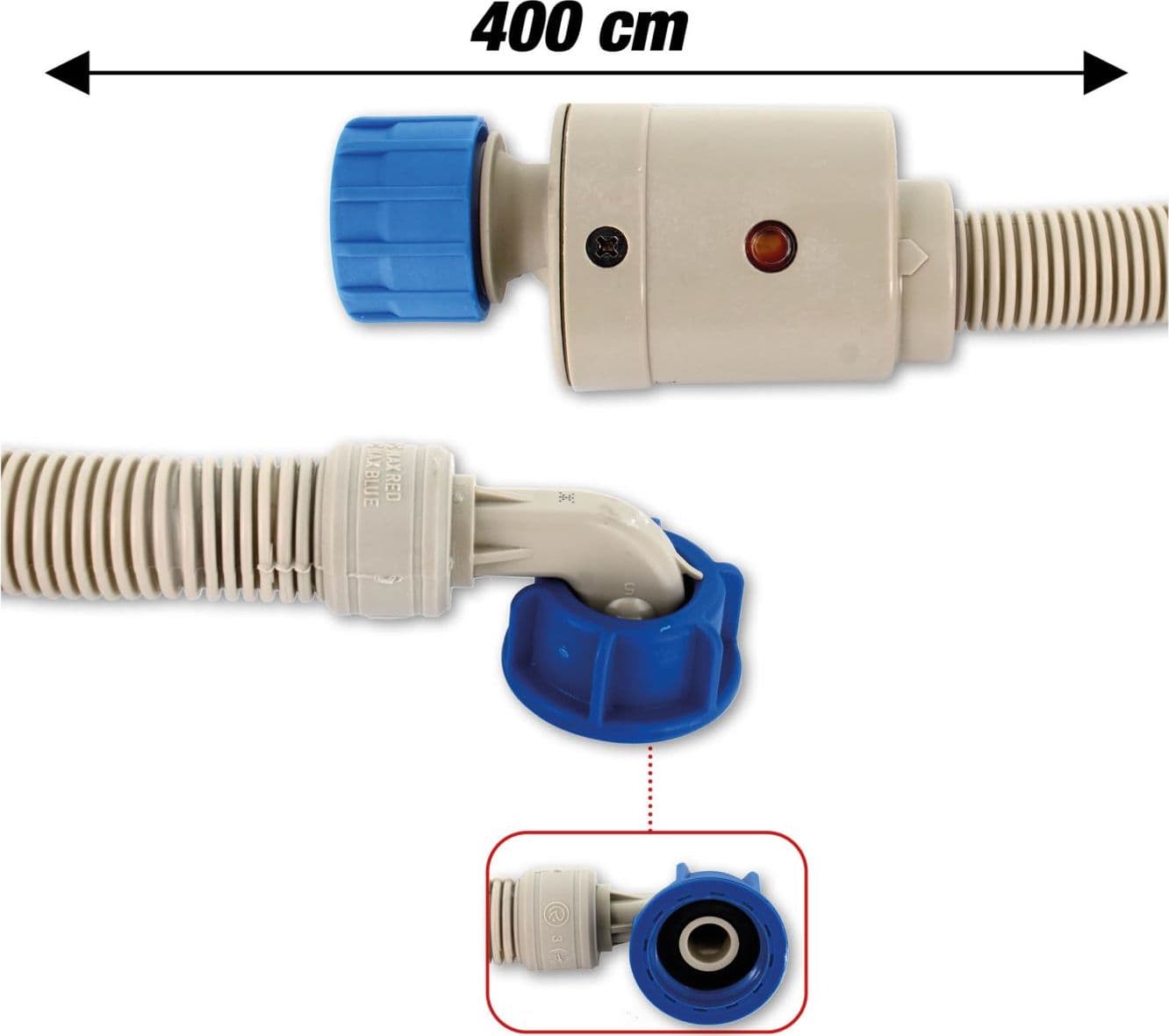 TUBO CARICO LAVATRICE LAVASTOVIGLIE CM 400 CON ACQUASTOP NO ALLAGAMENTO LV 607 in prodotto EuroStore07 - Alatri, commercioVirtuoso.it