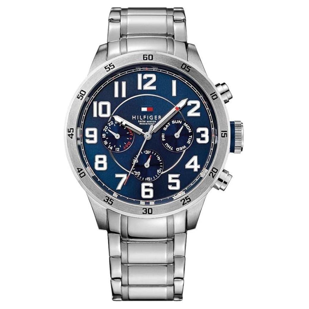 Tommy Hilfiger Orologio Analogico Multifunzione al Quarzo da Uomo con Cinturino in Acciaio Inossidabile Argentato - 1791053 in Orologi da polso Dupers Club - Campo di Giove, commercioVirtuoso.it