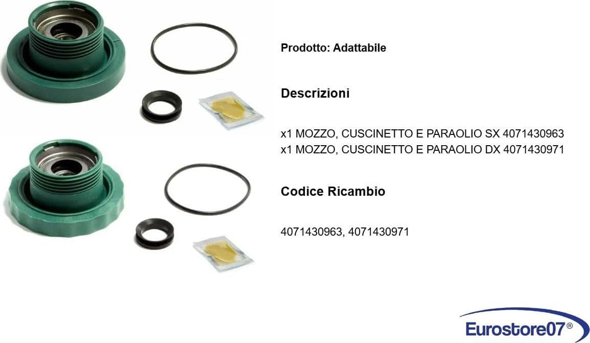 KIT CUSCINETTI MOZZO PER LAVATRICE REX ELECTROLUX 4071430963 + 4071430971 in prodotto EuroStore07 - Alatri, commercioVirtuoso.it