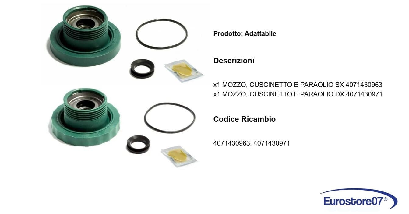 KIT CUSCINETTI MOZZO PER LAVATRICE REX ELECTROLUX 4071430963 + 4071430971 in prodotto EuroStore07 - Alatri, commercioVirtuoso.it