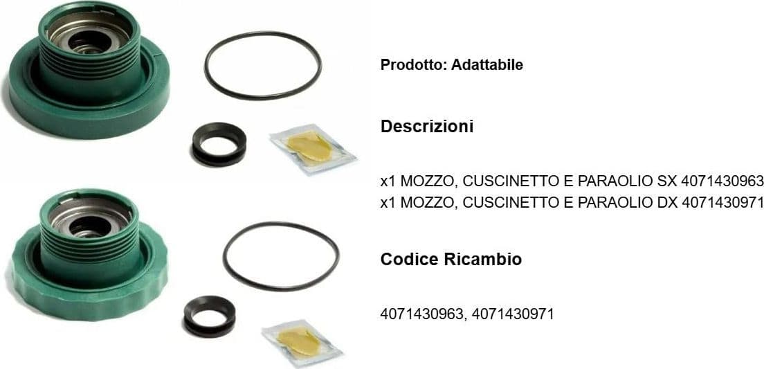 KIT CUSCINETTI MOZZO PER LAVATRICE REX ELECTROLUX 4071430963 + 4071430971 in prodotto EuroStore07 - Alatri, commercioVirtuoso.it