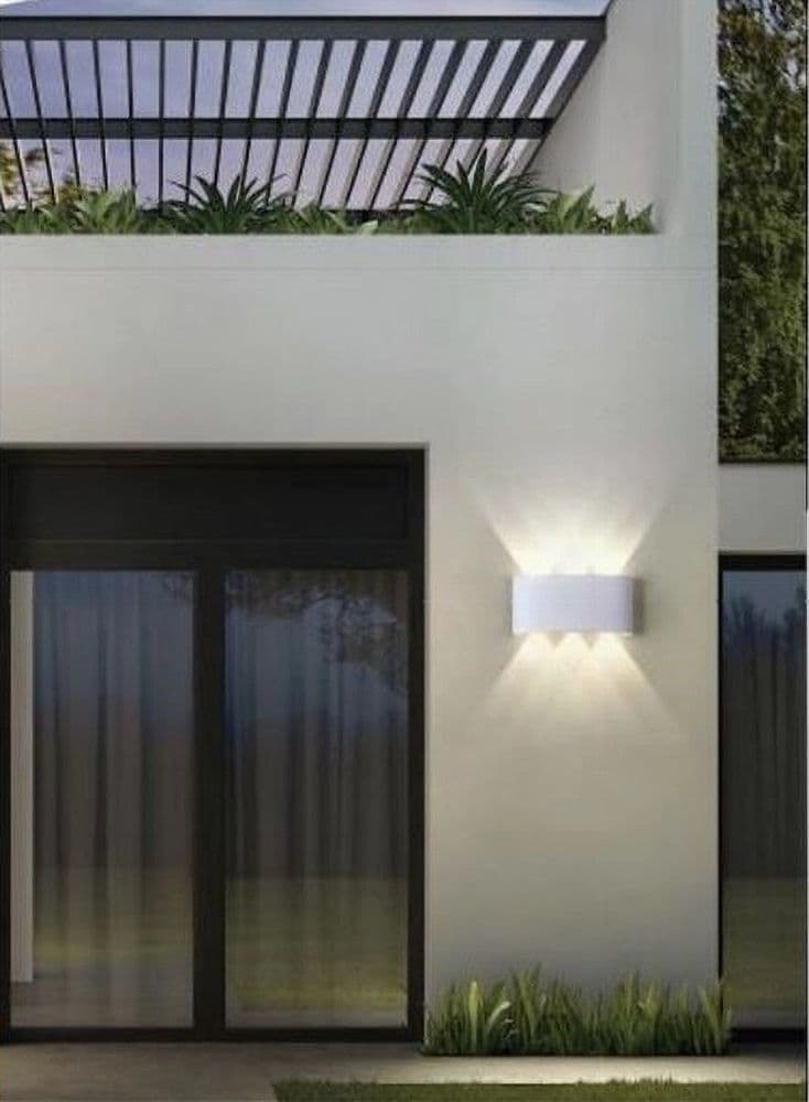 APPLIQUE 16W UP&DOWN LAMPADA MURO BIANCO ESTERNO IP65 LUCE 3000K 6500K 4000K ES68 in Lampade da parete Trade Shop italia - Napoli, commercioVirtuoso.it