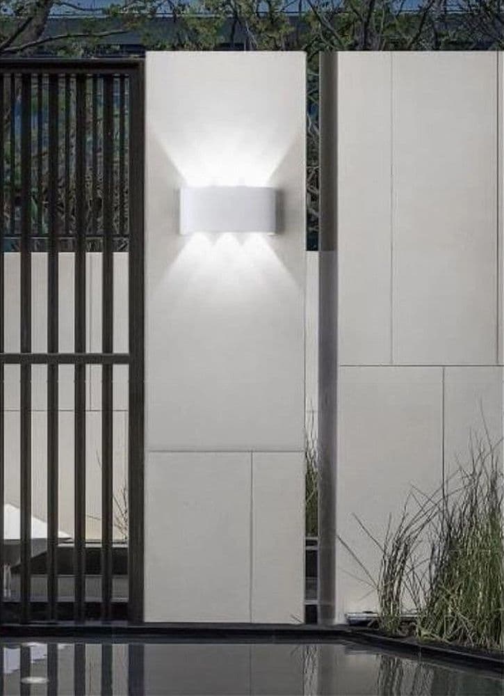 APPLIQUE 16W UP&DOWN LAMPADA MURO BIANCO ESTERNO IP65 LUCE 3000K 6500K 4000K ES68 in Lampade da parete Trade Shop italia - Napoli, commercioVirtuoso.it