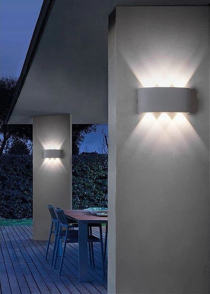 APPLIQUE 16W UP&DOWN LAMPADA MURO GRIGIO ESTERNO IP65 LUCE 4000K 3000K 6500K ES68 in Lampade da parete Trade Shop italia - Napoli, commercioVirtuoso.it