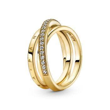Pandora Anello a tripla fascia con pavé incrociato in Anelli Alba Gioielli - Casoria, commercioVirtuoso.it