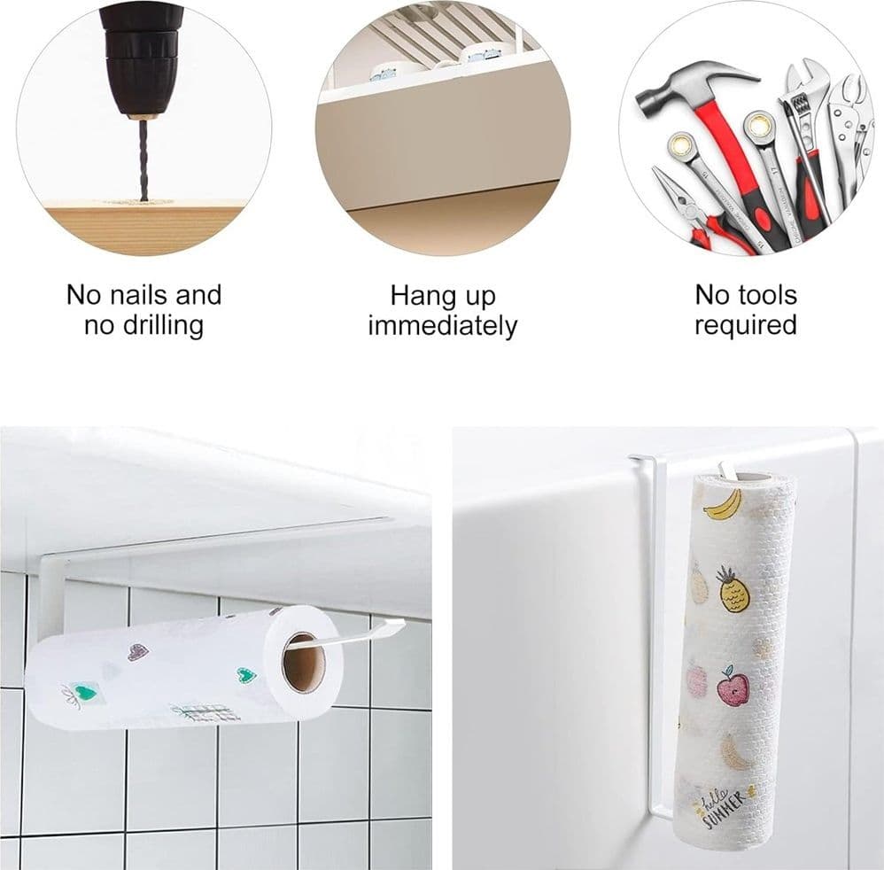 PORTAROTOLO 27CM SOTTOPENSILE SENZA FORARE PER CUCINA BAGNO PORTA ASCIUGAMANO in Porta carta da cucina Trade Shop italia - Napoli, commercioVirtuoso.it