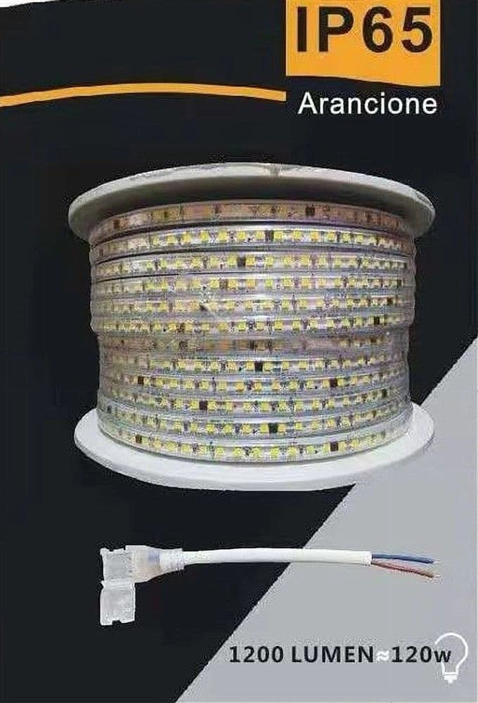 STRISCIA LED 3535 220V 12W/MT 120LED/MT 100 MT 8MM VARI COLORI DI LUCE 3535-120D in Nastri LED Trade Shop italia - Napoli, commercioVirtuoso.it