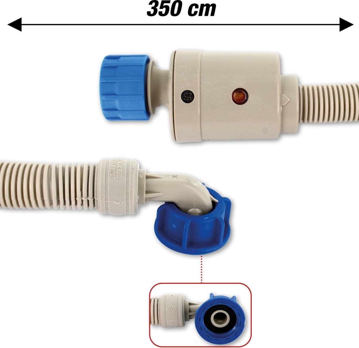 TUBO CARICO LAVATRICE LAVASTOVIGLIE CM 350 CON ACQUASTOP NO ALLAGAMENTO LV 609 in prodotto EuroStore07 - Alatri, commercioVirtuoso.it