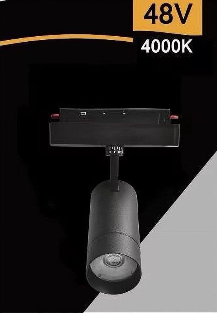 FARETTO LED 14W NERO MAGNETICO PER BINARIO MONOFASE 48V LUCE 3000K 4000K COB-14W in Faretti da soffitto Trade Shop italia - Napoli, commercioVirtuoso.it
