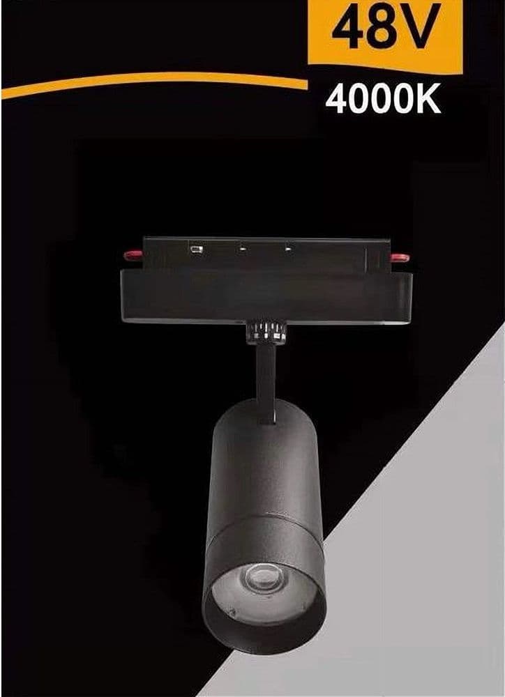 FARETTO LED 24W NERO MAGNETICO PER BINARIO MONOFASE 48V LUCE 4000K 3000K COB-24W in Faretti da soffitto Trade Shop italia - Napoli, commercioVirtuoso.it