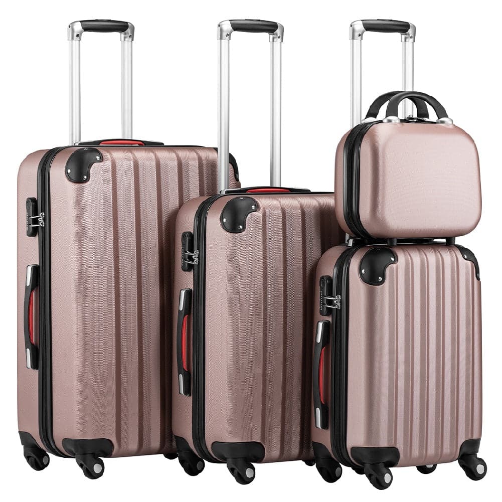 Set 3+1 Valigie Rigide Abs Trolley Easy Roll con Beauty Case e Lucchetto Rosa in Set di valigie Danyx - Casoria, commercioVirtuoso.it