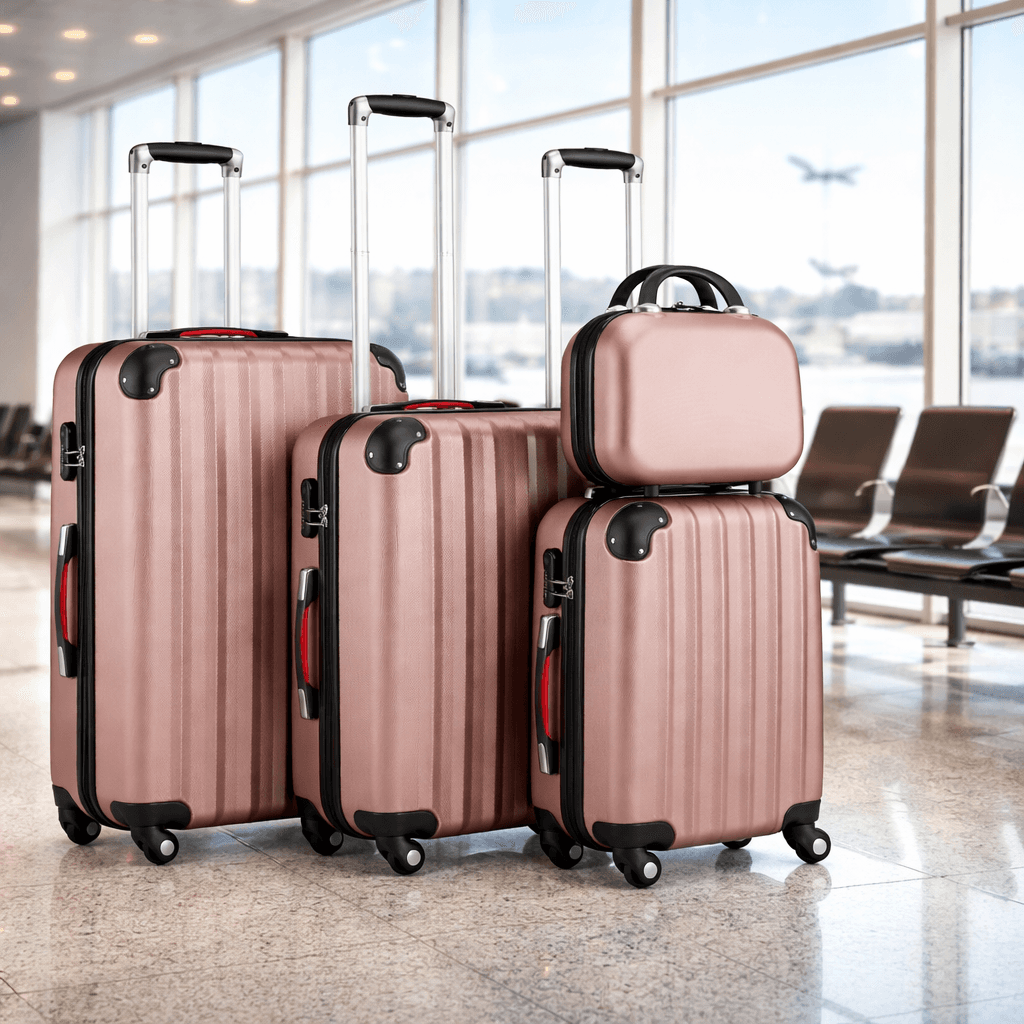 Set 3+1 Valigie Rigide Abs Trolley Easy Roll con Beauty Case e Lucchetto Rosa in Set di valigie Danyx - Casoria, commercioVirtuoso.it