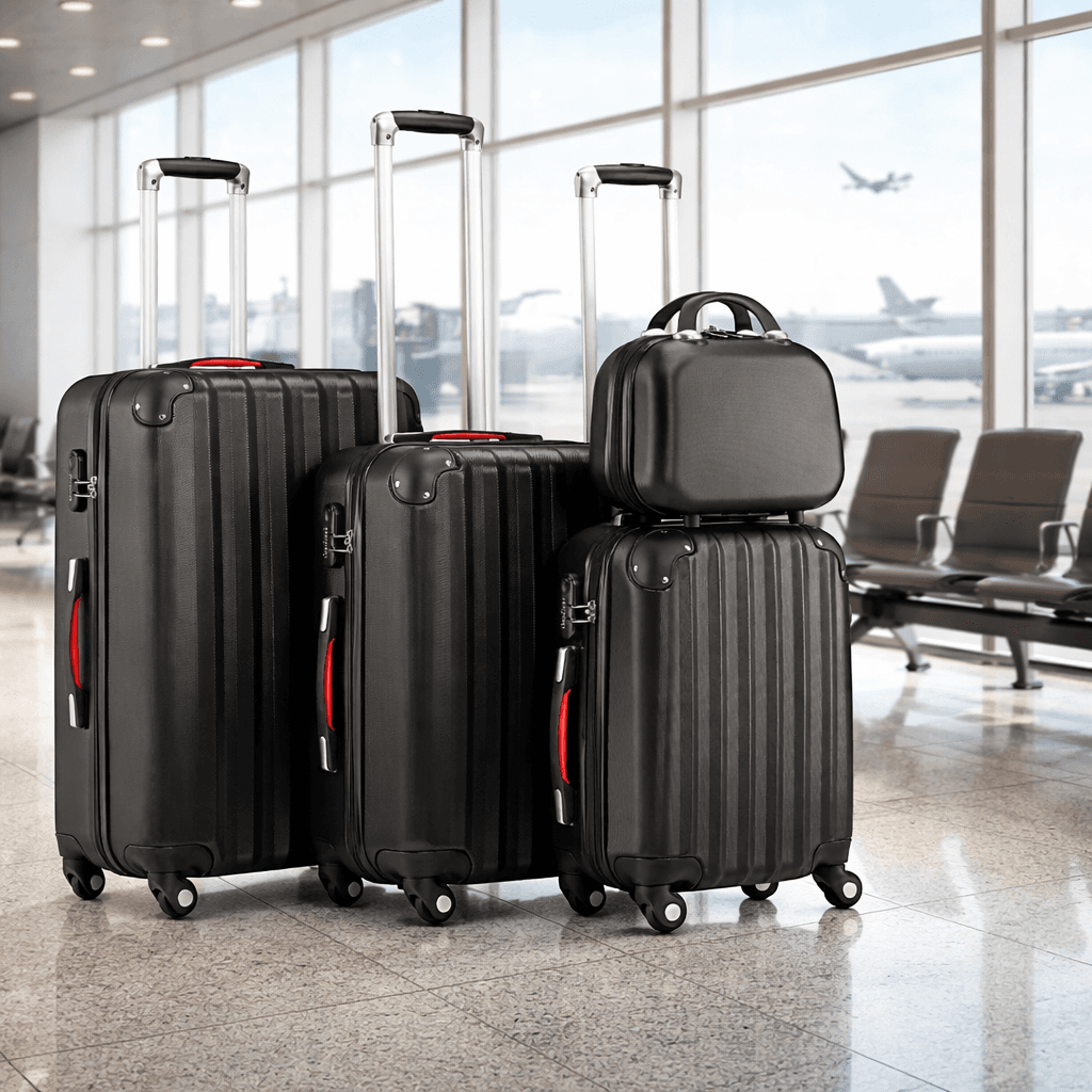 Set 3+1 Valigie Rigide Abs Trolley Easy Roll con Beauty Case e Lucchetto Nero in Set di valigie Danyx - Casoria, commercioVirtuoso.it