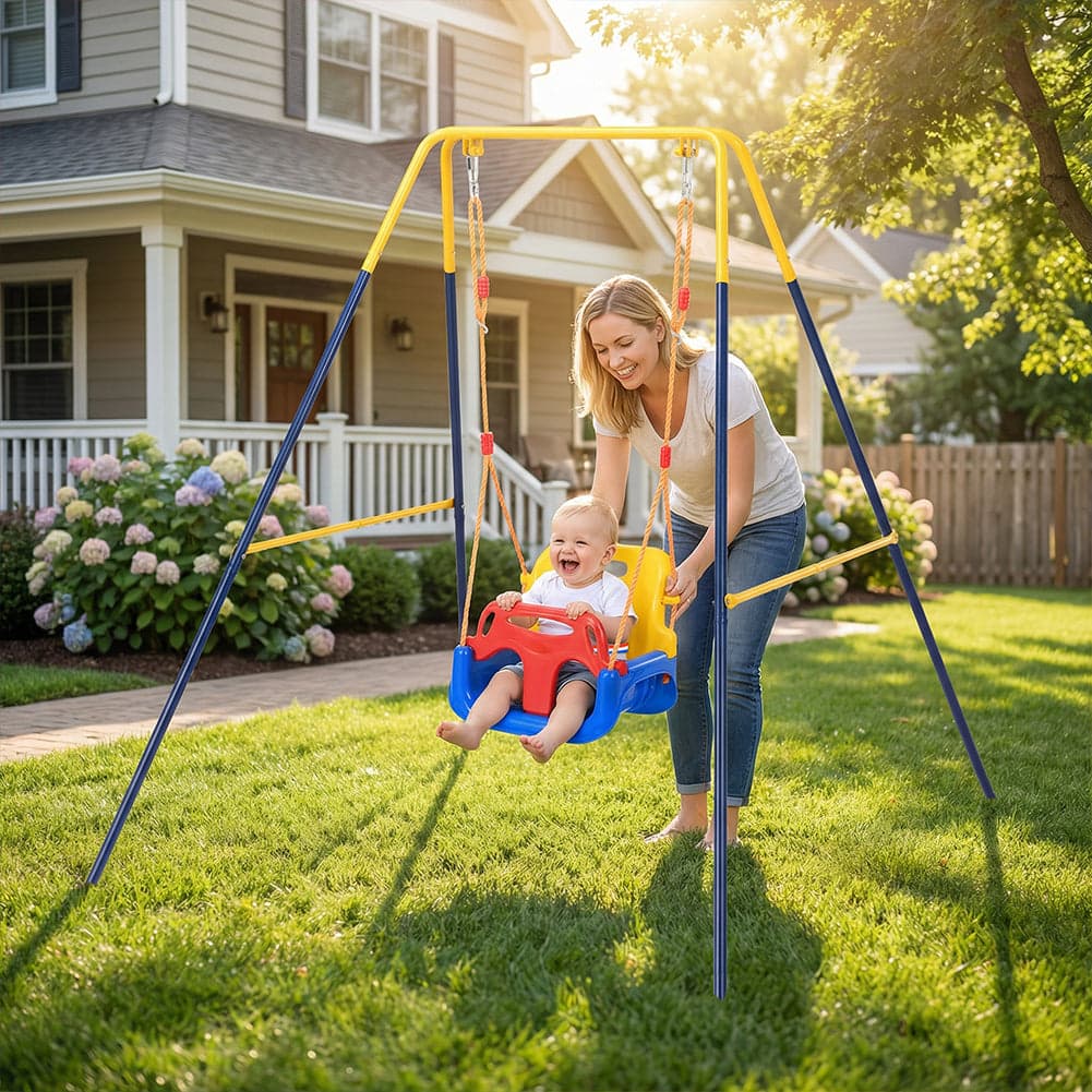 Altalena per Bambini Interno Esterno con Seggiolino in PP e Cinture Sicurezza in Arrampicate e altalene Danyx - Casoria, commercioVirtuoso.it