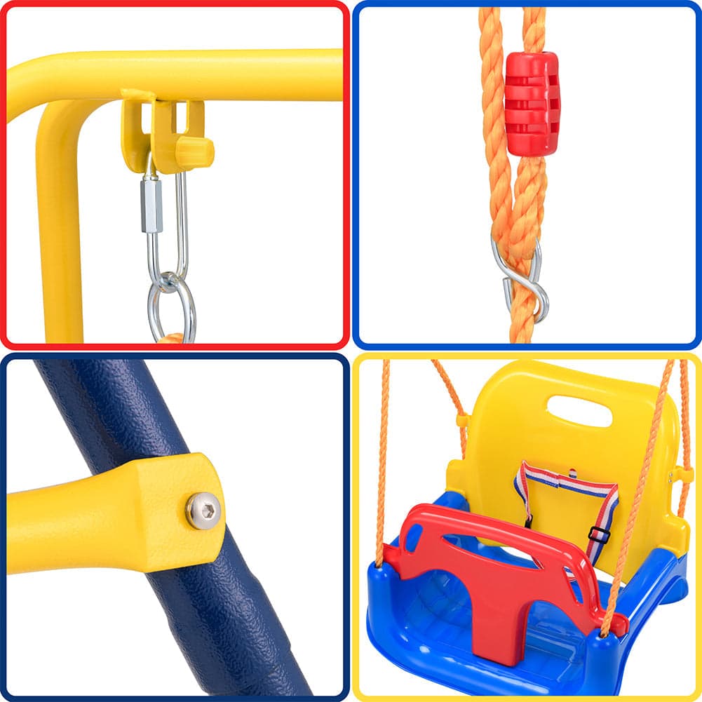 Altalena per Bambini Interno Esterno con Seggiolino in PP e Cinture Sicurezza in Arrampicate e altalene Danyx - Casoria, commercioVirtuoso.it