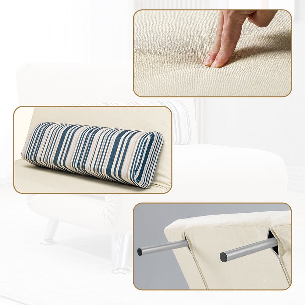 Poltrona Letto 1 Posto Schienale Reclinabile in Metallo e Tessuto 75x73x73 Salvaspazio Crema in Divani Danyx - Casoria, commercioVirtuoso.it