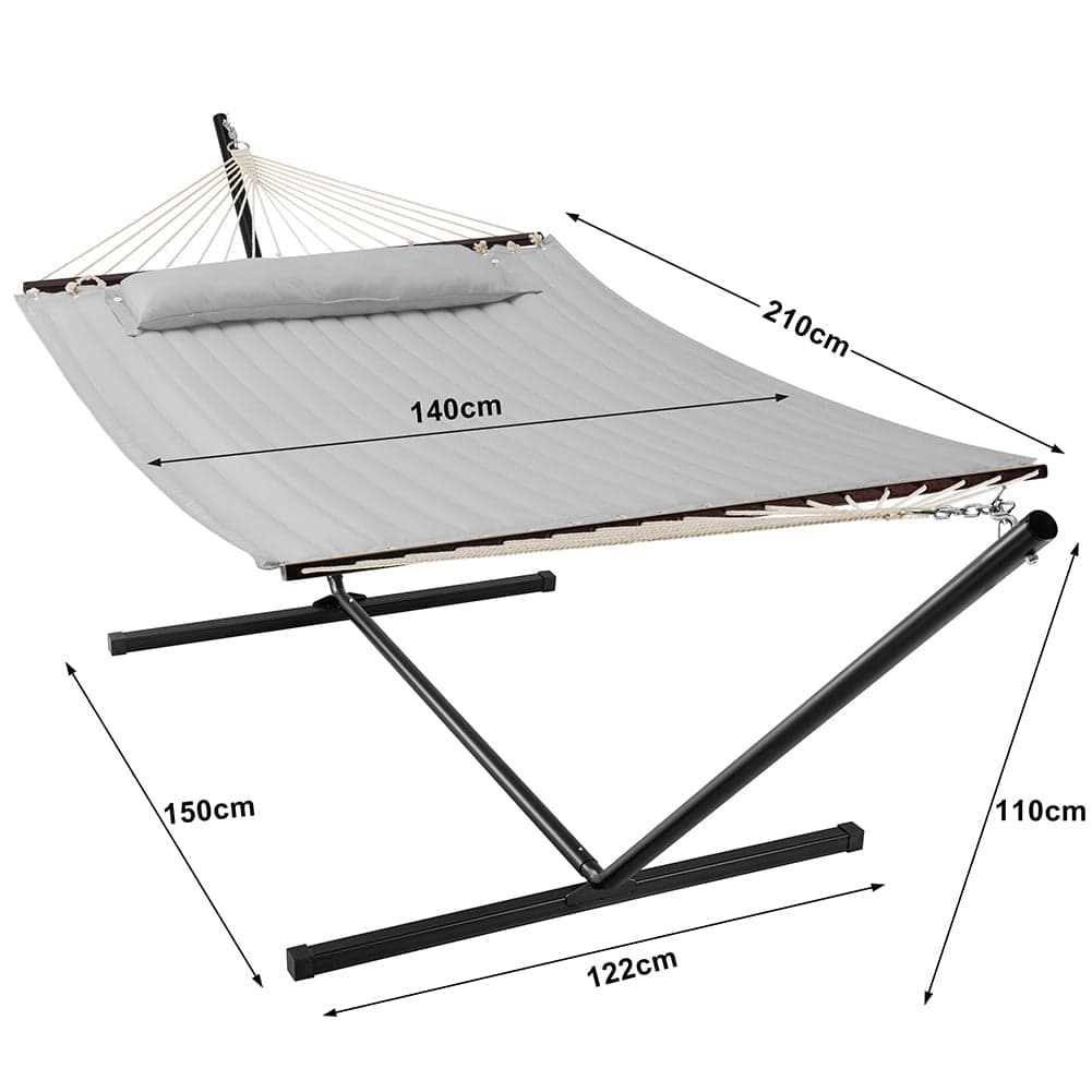 Amaca da Giardino Brasiliana con Cuscino e Supporto in Acciaio, portata 200kg 140x210cm in Amache Danyx - Casoria, commercioVirtuoso.it
