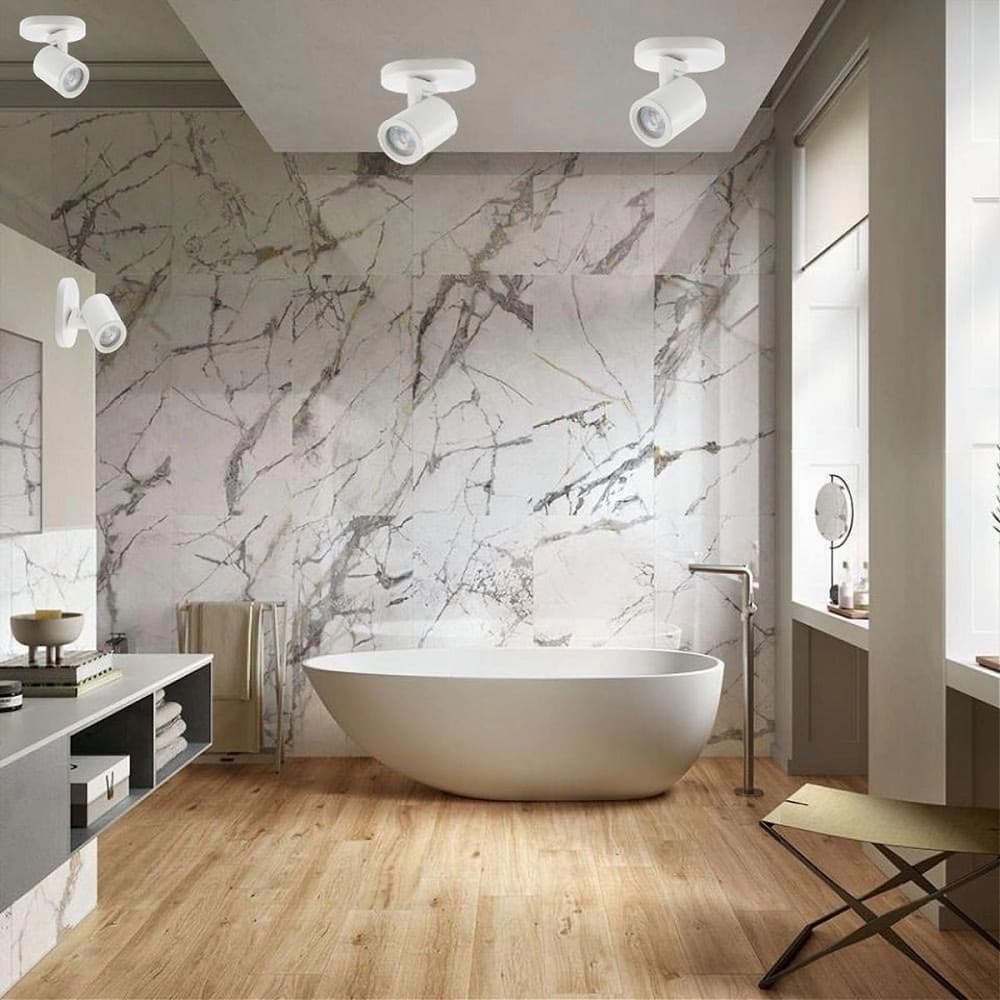 APPLIQUE ORIENTABILE DA SOFFITTO PARETE LAMPADA ATTACCO GU10 BIANCO NERO TH8801 in Faretti da soffitto Trade Shop italia - Napoli, commercioVirtuoso.it