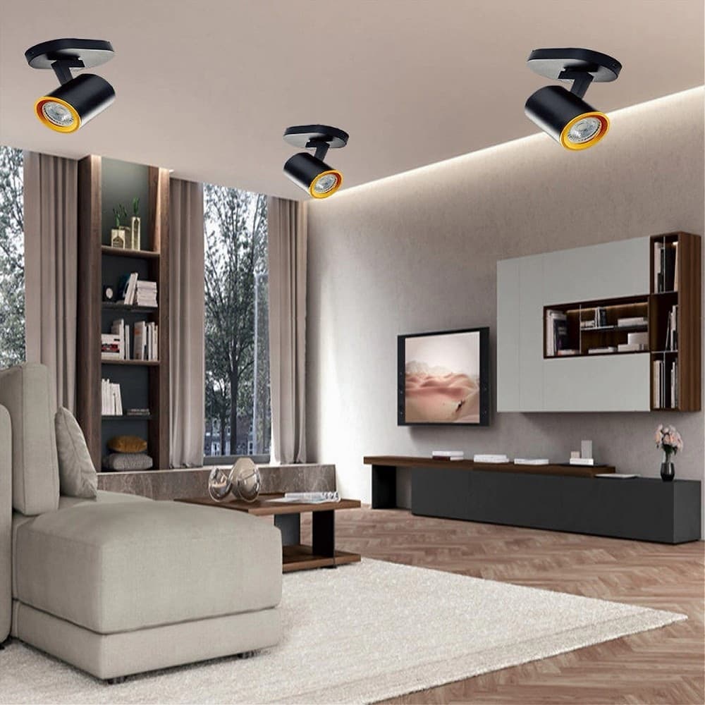 APPLIQUE ORIENTABILE DA SOFFITTO PARETE LAMPADA ATTACCO GU10 BIANCO NERO TH8801 in Faretti da soffitto Trade Shop italia - Napoli, commercioVirtuoso.it