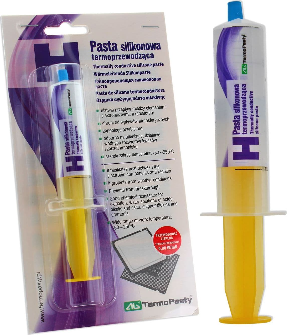 Pasta termoconduttiva th siringa.25gr. BIANCA A BASE DI SILICONE in prodotto EuroStore07 - Alatri, commercioVirtuoso.it