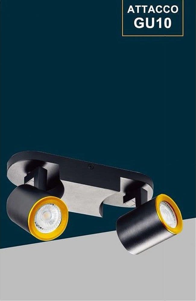 APPLIQUE 2 DIFFUSORI ORIENTABILE SOFFITTO PARETE LAMPADA GU10 BIANCO NERO TH8802 in Faretti da muro Trade Shop italia - Napoli, commercioVirtuoso.it