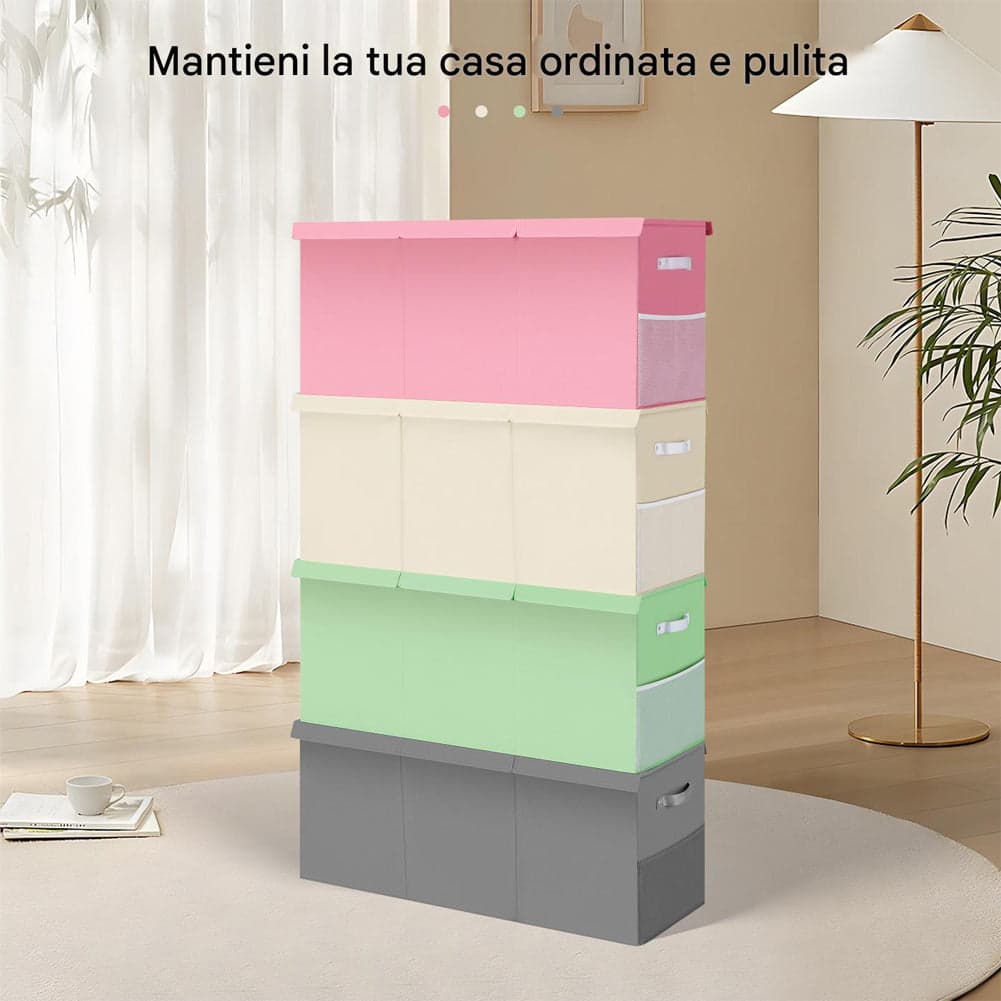 Contenitore Box 3 Scomparti Porta Giocattoli Pieghevole con Coperchio 118LT Organizer Verde in Portagiochi Danyx - Casoria, commercioVirtuoso.it