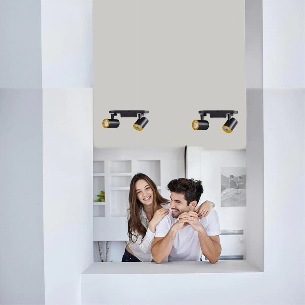 APPLIQUE 2 DIFFUSORI ORIENTABILE SOFFITTO PARETE LAMPADA GU10 BIANCO NERO TH8802 in Faretti da muro Trade Shop italia - Napoli, commercioVirtuoso.it