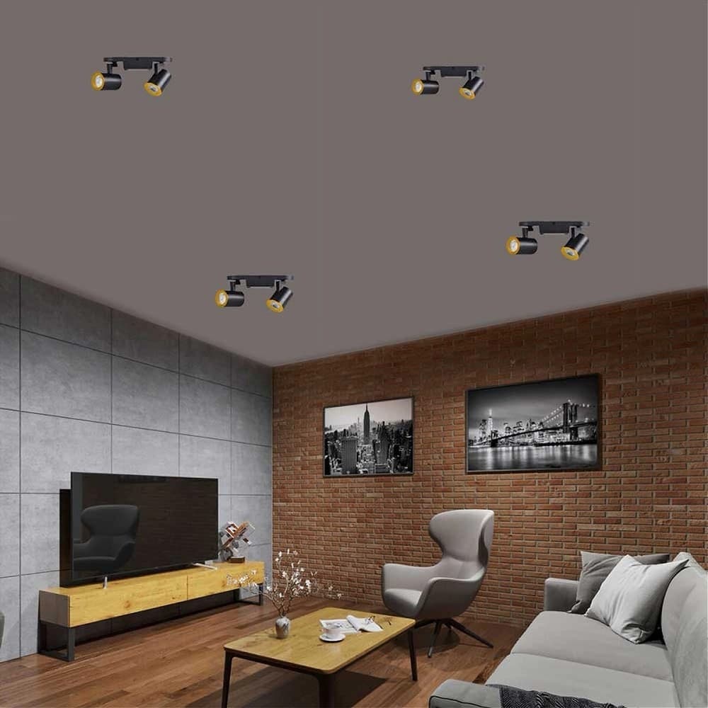 APPLIQUE 2 DIFFUSORI ORIENTABILE SOFFITTO PARETE LAMPADA GU10 BIANCO NERO TH8802 in Faretti da muro Trade Shop italia - Napoli, commercioVirtuoso.it