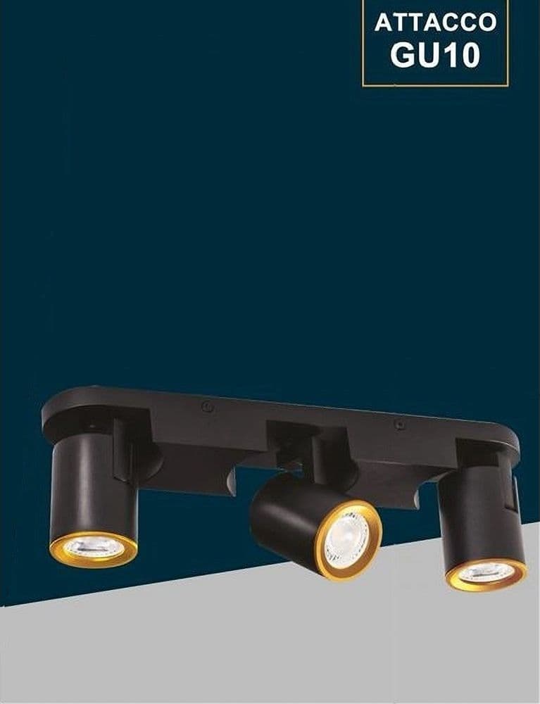 APPLIQUE 3 DIFFUSORI ORIENTABILE SOFFITTO PARETE LAMPADA GU10 BIANCO NERO TH8803 in Faretti da muro Trade Shop italia - Napoli, commercioVirtuoso.it