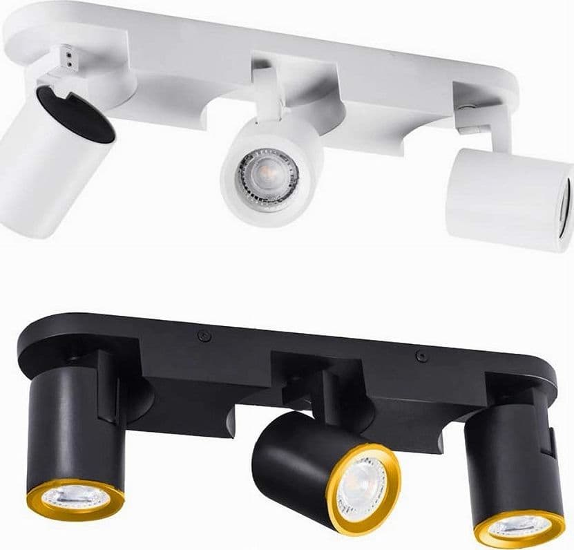 APPLIQUE 3 DIFFUSORI ORIENTABILE SOFFITTO PARETE LAMPADA GU10 BIANCO NERO TH8803 in Faretti da muro Trade Shop italia - Napoli, commercioVirtuoso.it