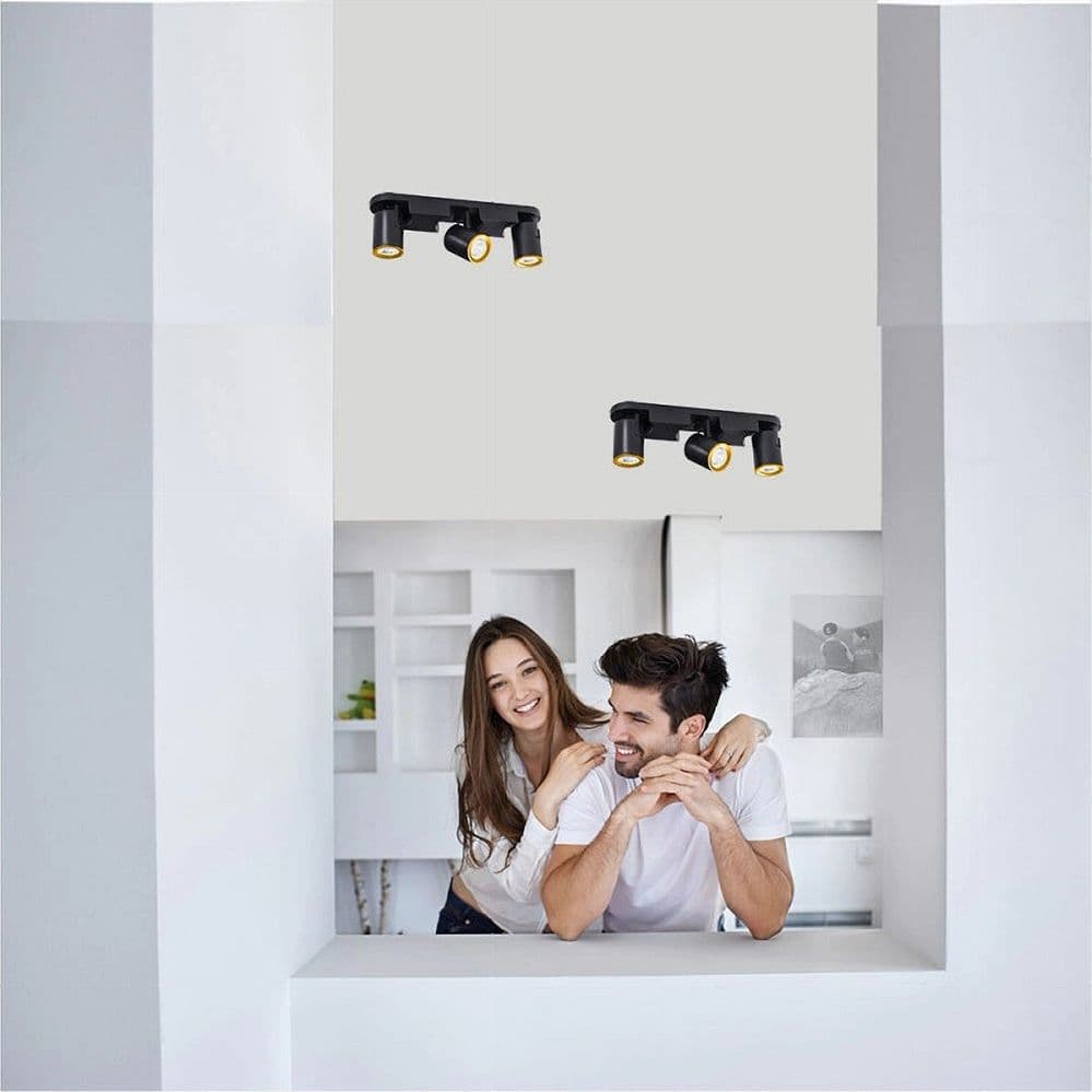 APPLIQUE 3 DIFFUSORI ORIENTABILE SOFFITTO PARETE LAMPADA GU10 BIANCO NERO TH8803 in Faretti da muro Trade Shop italia - Napoli, commercioVirtuoso.it