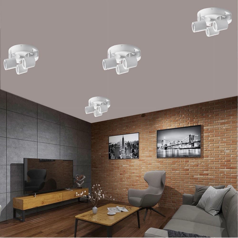 PLAFONIERA 3 DIFFUSORI ORIENTABILE SOFFITTO PARETE TONDA GU10 BIANCO NERO TH8804 in Plafoniere Trade Shop italia - Napoli, commercioVirtuoso.it