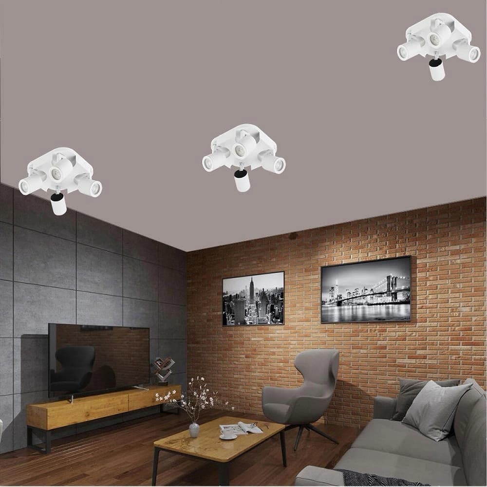PLAFONIERA 4 DIFFUSORI ORIENTABILE SOFFITTO PARETE LAMPADA GU10 BIANCO NERO TH8805 in Plafoniere Trade Shop italia - Napoli, commercioVirtuoso.it