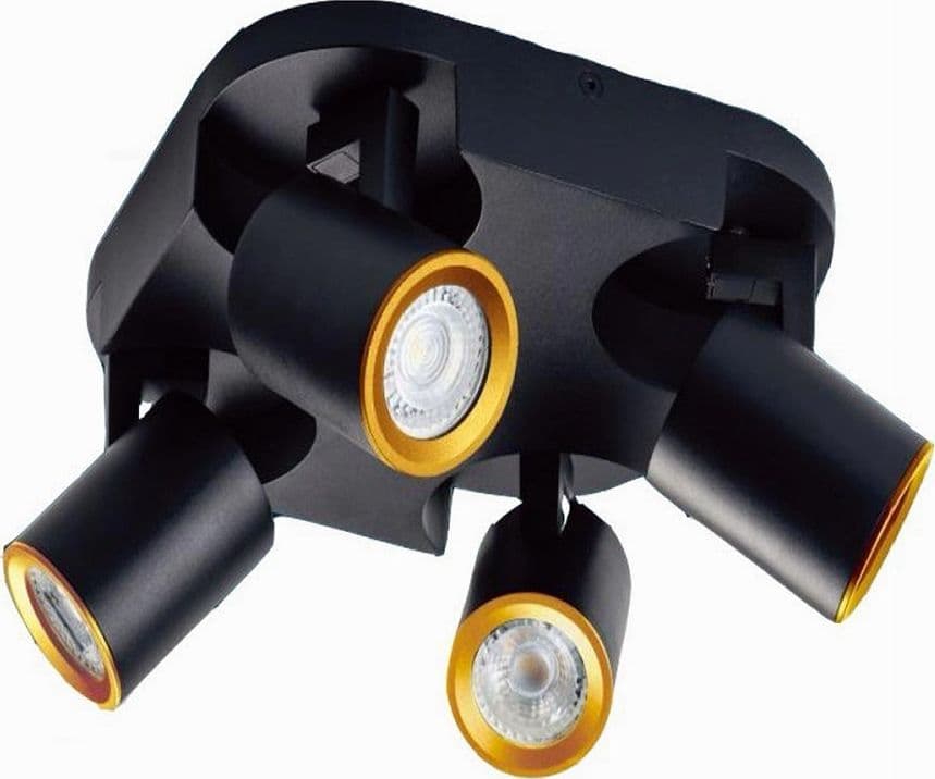 PLAFONIERA 4 DIFFUSORI ORIENTABILE SOFFITTO PARETE LAMPADA GU10 BIANCO NERO TH8805 in Plafoniere Trade Shop italia - Napoli, commercioVirtuoso.it