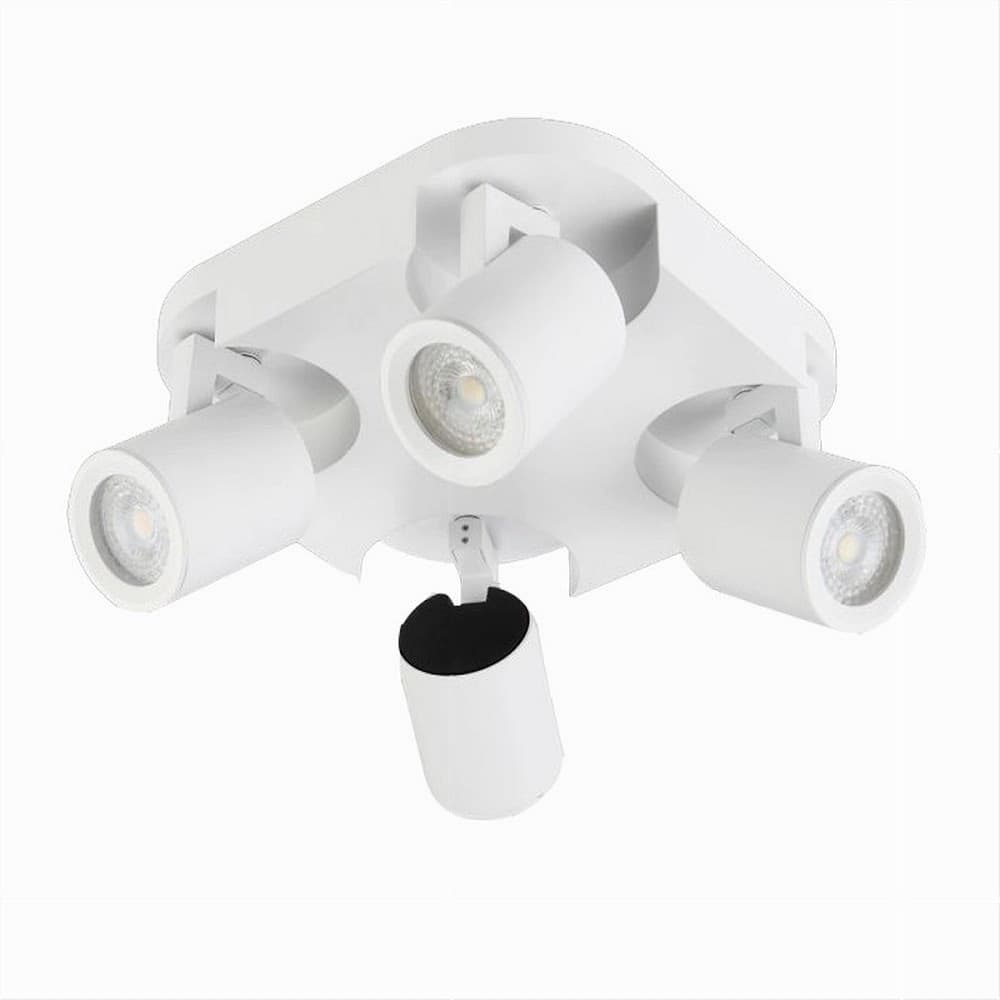 PLAFONIERA 4 DIFFUSORI ORIENTABILE SOFFITTO PARETE LAMPADA GU10 BIANCO NERO TH8805 in Plafoniere Trade Shop italia - Napoli, commercioVirtuoso.it
