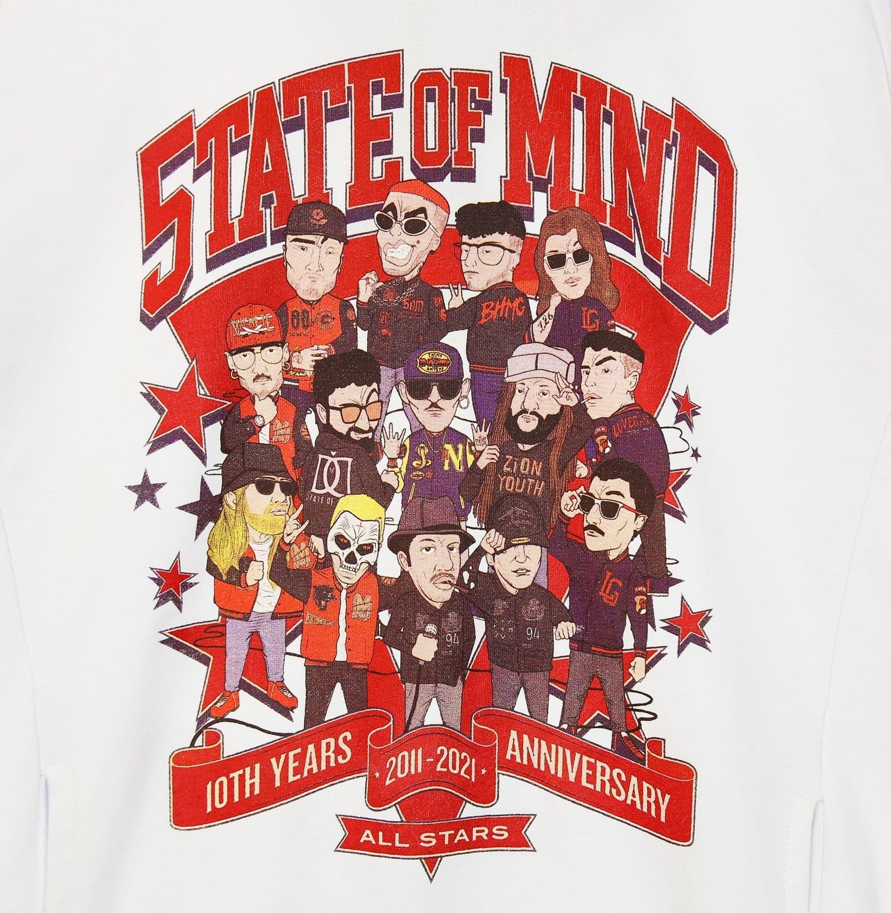 5TATE OF MIND Felpa Leggera Cappuccio Uomo 10th Years Anniversary All Star5 White da uomo in Felpe con cappuccio Drestige - Casamassima, commercioVirtuoso.it