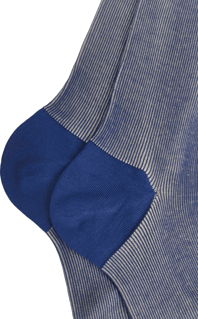 Calze lunghe uomo - Gallo - rigo - blu Royal/sabbia in Calze Couture - Sestu, commercioVirtuoso.it