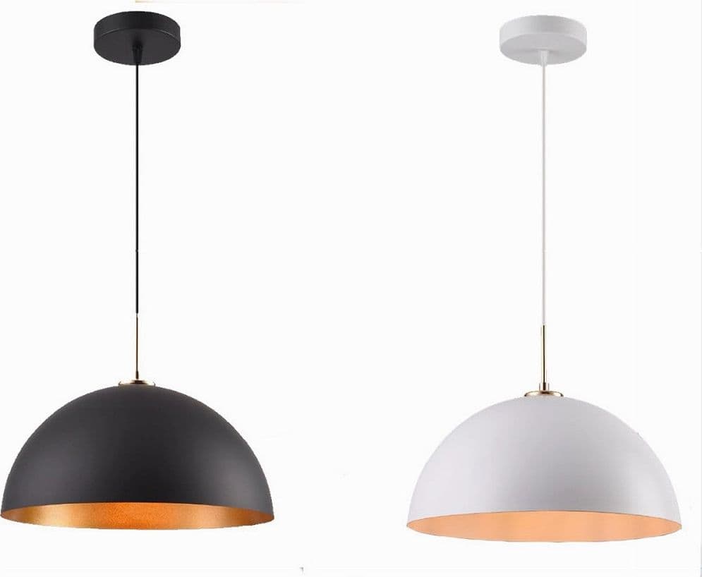 LAMPADARIO A SOSPENSIONE SOFFITTO E27 PARALUME CUPOLA IN FERRO ELEGANTE IP20 B92 in Lampade a sospensione Trade Shop italia - Napoli, commercioVirtuoso.it