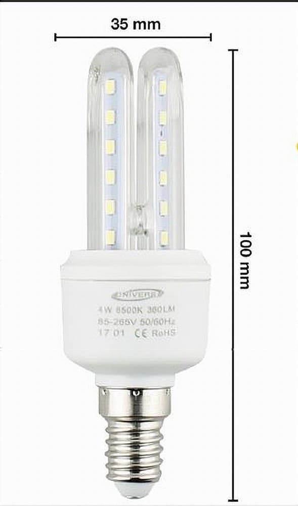 LAMPADINA LED ATTACCO E14 2U 4 W LUCE FREDDA CALDA NATURALE ILLUMINAZIONE 2U-01 in Lampadine a LED Trade Shop italia - Napoli, commercioVirtuoso.it