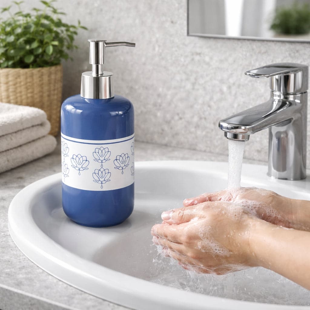 Set Accessori Bagno Ceramica 3 Pezzi Dispenser Sapone Portaspazzolini Blu in Set di accessori per il bagno Danyx - Casoria, commercioVirtuoso.it