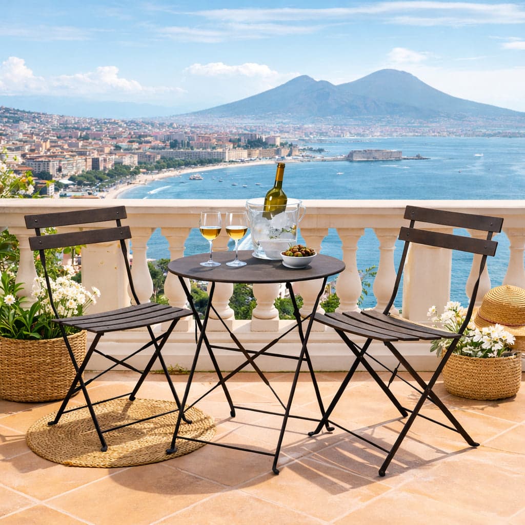 Set 3 pezzi Giardino Tavolo e 2 Sedie Pieghevoli modello Bistrot Salvaspazio Tortora in Set di mobili Danyx - Casoria, commercioVirtuoso.it