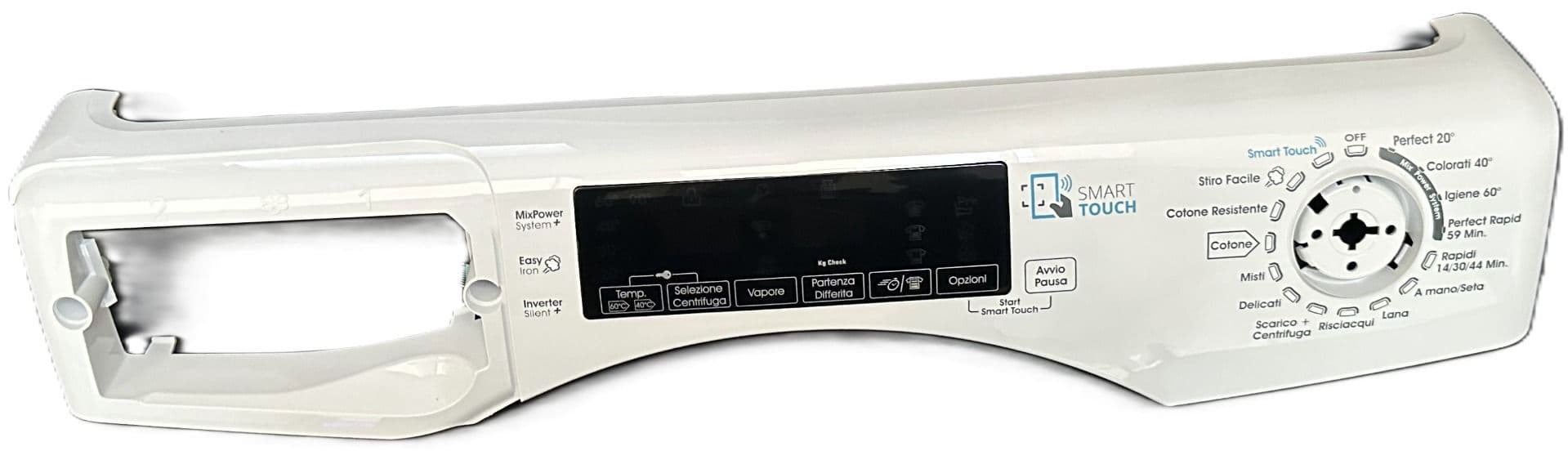 CRUSCOTTO PANNELLO DI CONTROLLO BIANCO FRONTALE LAVATRICE CANDY HOOVER in prodotto EuroStore07 - Alatri, commercioVirtuoso.it